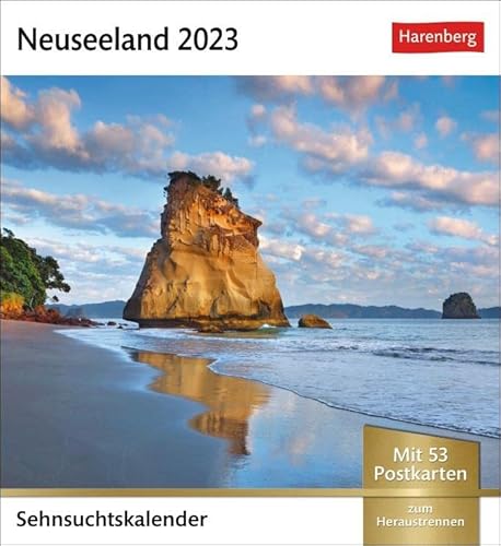 Neuseeland Sehnsuchtskalender 2023. Ein kleiner Kalender mit einer Rundreise in Bildern. Wochenkalender mit 53 Postkarten zum Sammeln und Verschicken. ... Aufhängen.: Wochenkalender mit 53 Postkarten