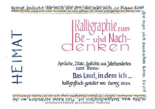 Kalligraphie / Heimat: Sprüche, Zitate, Gedichte aus Jahrhunderten von epubli