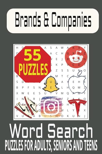Brands Word Search Puzzle Book: Word Searches with Easy to Read Print about Brands, Companies, Media's, and More | 6x9 Inches, 110 Pages | 50+ Puzzles ... Gift for Vacations, Holidays, and Free Times von Independently published