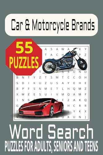 Car and Motorcycles Word Search Puzzle Book: Word Searches with Easy-to-Read Print about Cars, Motorcycles, and More | 6x9 inches, 110 Pages | 50+ ... Gifts for Vacations, Holidays, and Free Times von Independently published