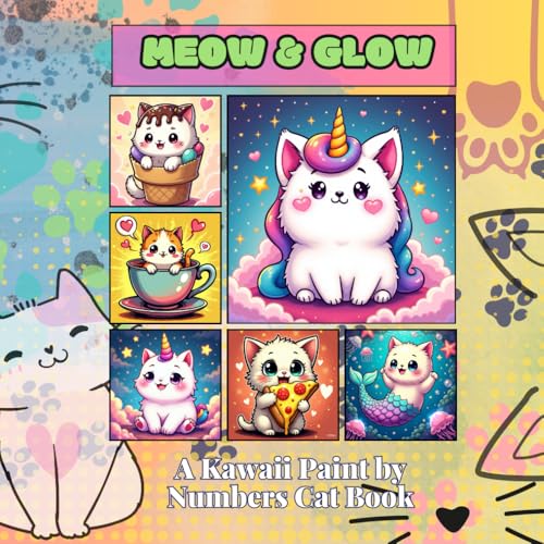 Meow & Glow: A Kawaii Paint by Numbers Cat Book: Ein süßes Malen-nach-Zahlen-Erlebnis mit Kawaii-Katzen, verspielten Designs und leuchtenden Farben Meow & Glow: A Kawaii Paint by Numbers Cat Book: Ein süßes Malen-nach-Zahlen-Erlebnis mit Kawaii-Katzen, verspielten Designs und leuchtenden Farben von Independently published