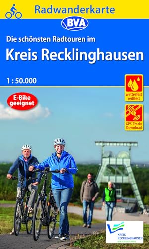 Radwanderkarte BVA Die schönsten Radtouren im Kreis Recklinghausen, 1:50.000, reiß- und wetterfest, GPS-Tracks Download (Radwanderkarte 1:50.000) von BVA BikeMedia