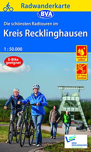 Radwanderkarte BVA Die schönsten Radtouren im Kreis Recklinghausen, 1:50.000, reiß- und wetterfest, GPS-Tracks Download (Radwanderkarte 1:50.000) von BVA BikeMedia