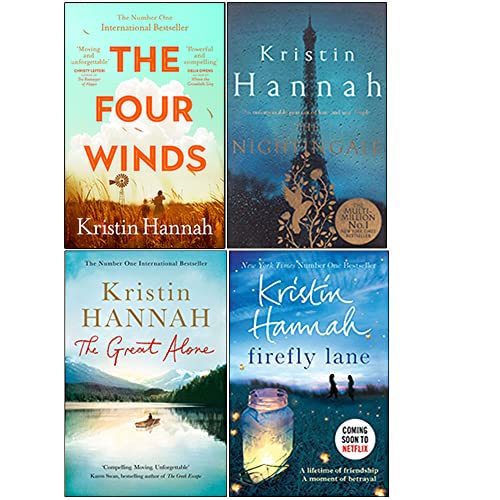 Kristin Hannah 4 Books Collection Set (The Four Winds[Hardcover], The Nightingale, The Great Alone, Firefly Lane)