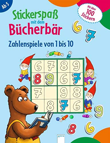 Stickerspaß mit dem Bücherbär. Zahlenspiele von 1 bis 10: Mit über 100 Stickern