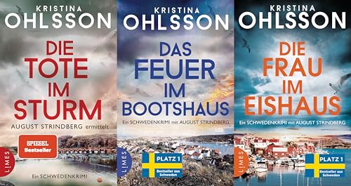 Kristina Ohlsson im 3er Set - Die Tote im Sturm + Das Feuer im Bootshaus + Die Frau im Eishaus plus 3 extra Lesezeichen