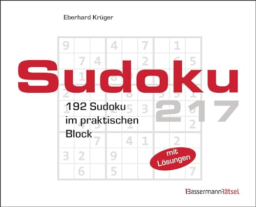 Sudokublock 217 (5 Exemplare à 2,99 €): 192 Sudoku im praktischen Block