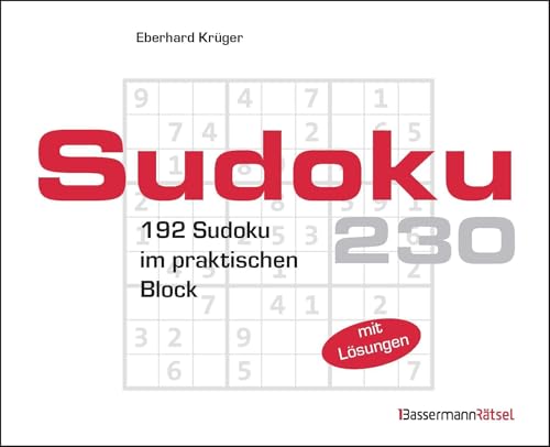 Sudokublock 230 (5 Exemplare à 2,99 €): 192 Sudoku im praktischen Block von Bassermann Verlag