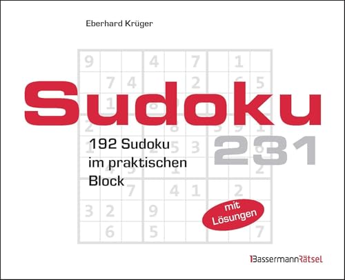 Sudokublock 231 (5 Exemplare à 2,99 €): 192 Sudoku im praktischen Block von Bassermann Verlag