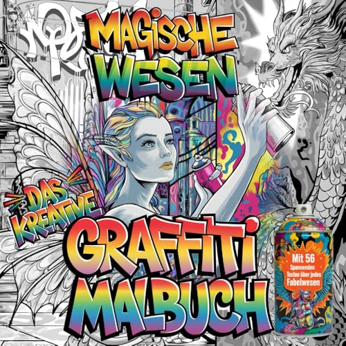 Das kreative Graffiti Malbuch – Magische Wesen: Mit 56 magischen Fabelwesen im Graffiti-Style zum Ausmalen für kreative Jugendliche und Teens ab 14 ... Hintergrundinformationen zu jedem Fabelwesen. von Anostomus Verlag