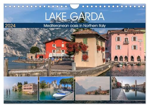 Lake Garda Mediterranean oasis in Northern Italy (Wandkalender 2024 DIN A4 quer), CALVENDO Monatskalender: The jewel of Italian lakes with picturesque fishing villages and majestic mountains. von CALVENDO