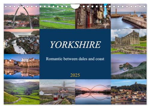 Yorkshire - Romantic between dales and coast (Wandkalender 2025 DIN A4 quer), CALVENDO Monatskalender von CALVENDO