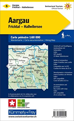Aargau, Fricktal, Hallwilersee: Wanderkarte Nr. 11, Massstab 1:60 000, waterproof, Free Map on Smartphone included: Water resistant, free Download mit ... Map (Kümmerly+Frey Wanderkarten, Band 5)
