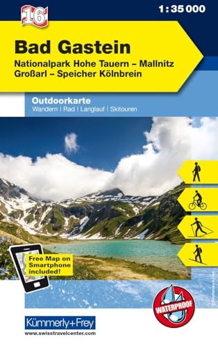Kümmerly+Frey Outdoorkarte Österreich 16 Bad Gastein 1:35.000: Mit Nationalpark Hohe Tauern, Masllnitz, Grossarl, Speicher Kölnbrein. Touren für Wanderer, Biker und mehr! Free Download von Kmmerly und Frey