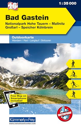 Kümmerly+Frey Outdoorkarte Österreich 16 Bad Gastein 1:35.000: Mit Nationalpark Hohe Tauern, Masllnitz, Grossarl, Speicher Kölnbrein. Touren für ... Outdoorkarten Österreich, Band 16)