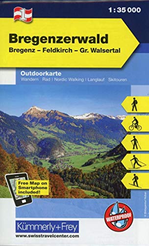 Bregenzerwald: Nr. 01, Outdoorkarte Österreich, 1:35 000: Bregenz - Feldkirch - Gr. Walsertal (Kümmerly+Frey Outdoorkarten Österreich) von Kmmerly und Frey