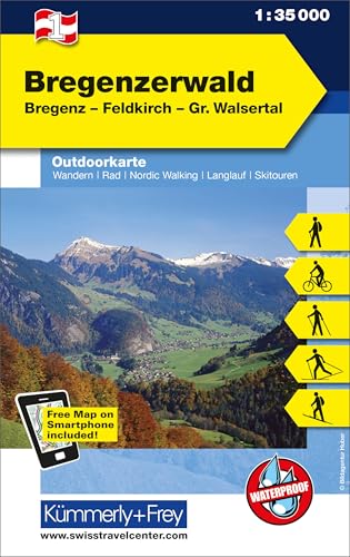 Bregenzerwald: Nr. 01, Outdoorkarte Österreich, 1:35 000: Bregenz - Feldkirch - Gr. Walsertal (Kümmerly+Frey Outdoorkarten Österreich, Band 1)