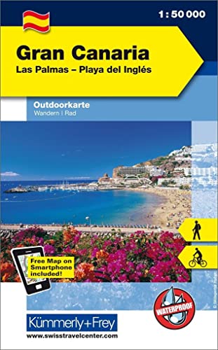Gran Canaria Las Palmas - Playa del Inglés: Outdoorkarte Spanien, 1:50 000 Wandern, Rad Free Map on Smartphone included: Free Download mit HKF Maps App (Kümmerly+Frey Outdoorkarte International) von Kmmerly und Frey