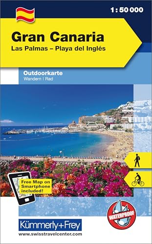 Gran Canaria Las Palmas - Playa del Inglés: Outdoorkarte Spanien, 1:50 000 Wandern, Rad Free Map on Smartphone included: Free Download mit HKF Maps App (Kümmerly+Frey Outdoorkarte Spanien) von Kmmerly und Frey