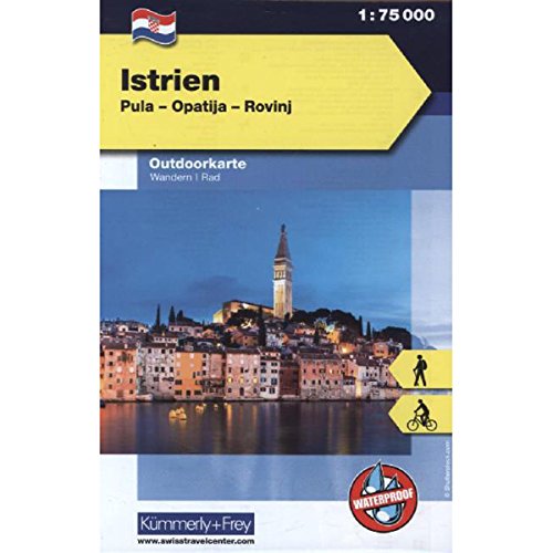 Istrien: Nr. 01, Outdoorkarte Kroatien, 1:75 000, Mit kostenlosem Download für Smartphone: Pula, Opatija, Rovinj, water resistant (Kümmerly+Frey Outdoorkarten Kroatien)