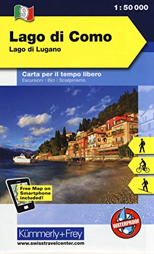 Lago di Como Lago di Lugano: Outdoor Karte Italien Nr. 9, 1:50 000 Freemap on Smartphone included: Lago di Lugano, free Download mit HKF Maps App (Kümmerly+Frey Outdoorkarten Italien, Band 9)