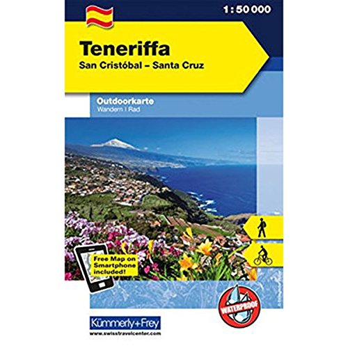 Teneriffa San Cristobal - Santa Cruz: Outdoorkarte Spanien, 1:60 000 Wandern/ Rad Free Map on Smartphone included: San Cristóbal - Santa Cruz (Kümmerly+Frey Outdoorkarte Spanien) von QUANTUM BOOKS 1-86160
