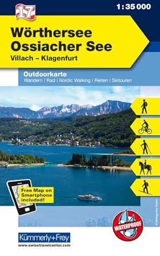 Wörthersee - Ossiacher See Nr. 17 Outdoorkarte Österreich 1:35 000: Villach, Klagenfurt, free Download mit HKF Maps App (Kümmerly+Frey Outdoorkarten Österreich, Band 17)
