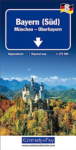 Bayern Süd 1 : 275.000 mit touristischen Informationen und Index: Deutschland Regionalkarte 1:275 000 (Kümmerly+Frey Regionalkarten, Band 8)