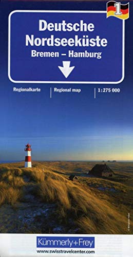Deutsche Nordseeküste 1 : 275.000 mit touristischen Informationen und Index: Bremen - Hamburg: Regionalkarte Deutschland 1:275 000 (Kümmerly+Frey Regionalkarten, Band 1)