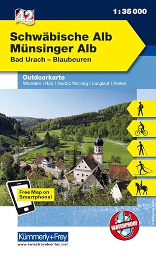 Deutschland Outdoorkarte 42 Schwäbische Alb Münsinger Alb 1 : 35.000: Bad Urach-Blaubeuren. Wanderwege, Radwanderwege, Nordic Walking: Bad Urach, ... Outdoorkarten Deutschland, Band 42)