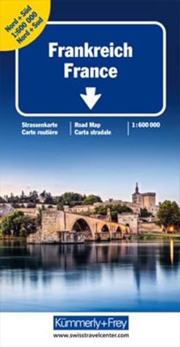 Kümmerly & Frey Karten, Frankreich, Doppelkarte Nord und Süd: Strassenkarte, 1:600000 (Kümmerly+Frey Strassenkarten)