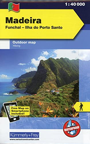 Madeira Outdoorkarte Portugal Funchal, Ilha do Porto Santo 1:40 000: Free Download mit HKF Maps App (Kümmerly+Frey Outdoorkarte Portugal)