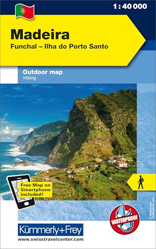 Madeira Outdoorkarte 1 : 40.000: Funchal-Porto Santo. Wanderwege, Radwanderwege, Nordic Walking: Funchal - Ilha do Porto Santo. Wanderkarte ... App (Kümmerly+Frey Outdoorkarte Portugal) von Kmmerly und Frey