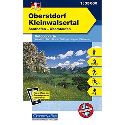 Outdoorkarte 01. Oberstdorf - Kleinwalsertal 1 : 35.000: Sonthofen - Oberstaufen: Nr. 1, Outdoorkarte, 1:35 000, Freemap on Smartphone included (Kümmerly+Frey Outdoorkarten Deutschland, Band 1)