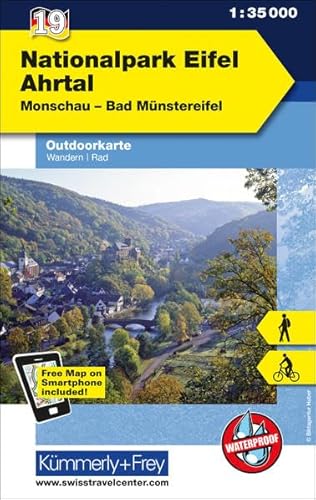 Outdoorkarte 19 Nationalpark Eifel - Ahrtal 1 : 35.000: Wandern, Rad. Monschau, Bad Münstereifel (Kümmerly+Frey Outdoorkarten Deutschland), ... 000, Mit kostenlosem Download für Smartphone