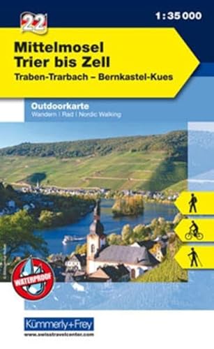 Mittelmosel - Trier bis Zell: Nr. 22, Outdoorkarte Deutschland, 1:35 000 (Kümmerly+Frey Outdoorkarten Deutschland, Band 22)