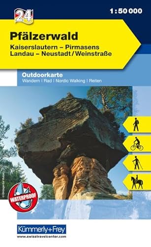 Outdoorkarte 24 Pfälzerwald 1 : 50.000: Wandern, Rad, Nordic Walking: Kaiserslautern, Pirmasens, Landau, Neustadt/Weinstrasse, water resistant (Kümmerly+Frey Outdoorkarten Deutschland, Band 24)