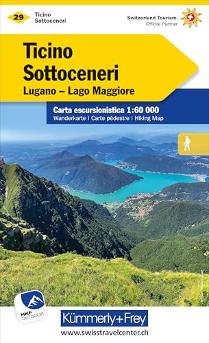 Ticino Sottoceneri, Lugano-Lago Maggiore: Wanderkarte Nr. 29, Massstab 1:60 000, waterproof, Free Map on Smartphone included (Kümmerly+Frey ... Maggiore. Free Map on Smartphone included