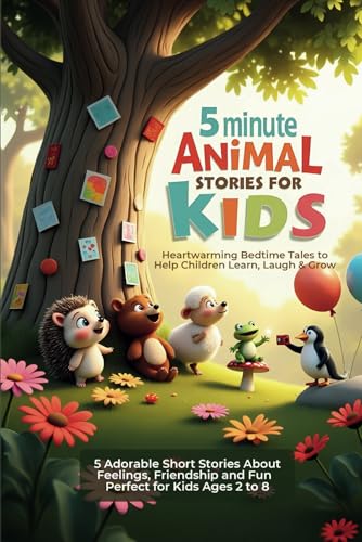 5-Minute Animal Stories for Kids: Heartwarming Bedtime Tales to Help Children Learn, Laugh & Grow: 5 Adorable Short Stories About Feelings, Friendship, and Fun – Perfect for Kids Ages 2 to 8 5-Minute Animal Stories for Kids: Heartwarming Bedtime Tales to Help Children Learn, Laugh & Grow: 5 Adorable Short Stories About Feelings, Friendship, and Fun – Perfect for Kids Ages 2 to 8 von Independently published