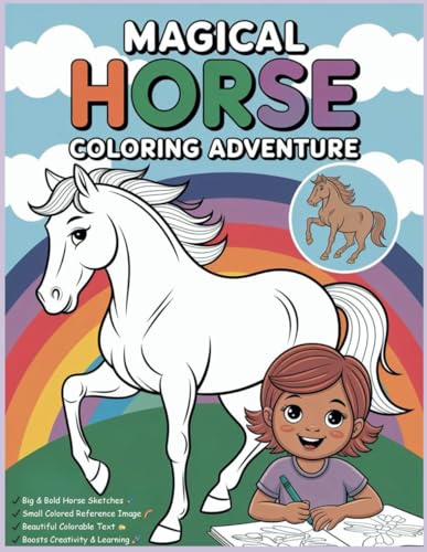 Magical Horse Coloring Adventure: Learn, Color & Explore – A Fun-Filled Horse Coloring Book for Kids! von Independently published