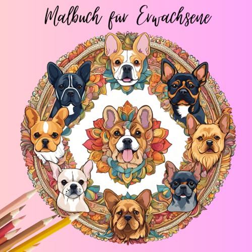 Malbuch für Erwachsene: Mandalahunde gegen den Stress
