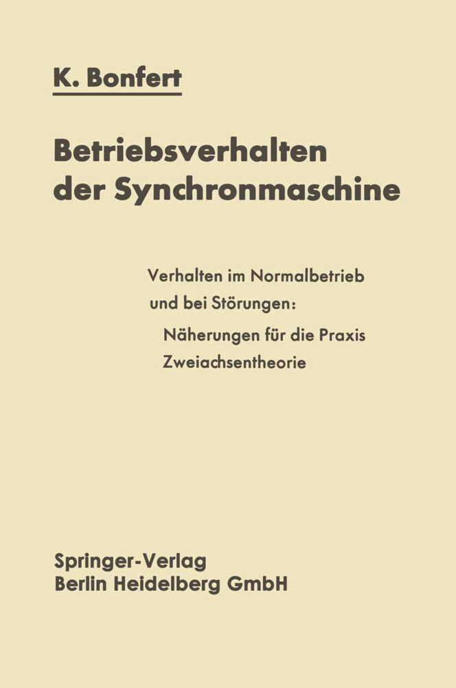 Betriebsverhalten der Synchronmaschine von Springer Berlin Heidelberg