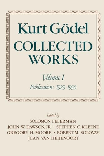Collected Works: Volume I: Publications 1929-1936 (Collected Works (Oxford)) von Oxford University Press, USA