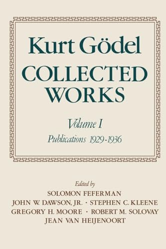 Collected Works: Volume I: Publications 1929-1936 (Collected Works (Oxford)) von OUP USA