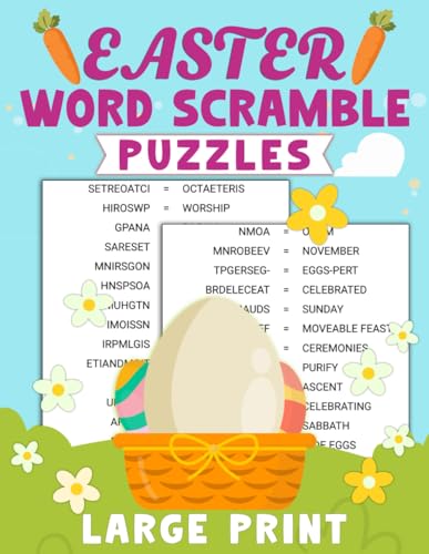 Easter Word Scramble Puzzles Large Print: Solve these puzzles to improve your language skills and mental flexibility von Independently published
