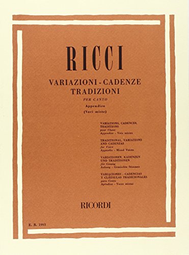 Variazioni - Cadenze Tradizioni Per Canto - App. 1