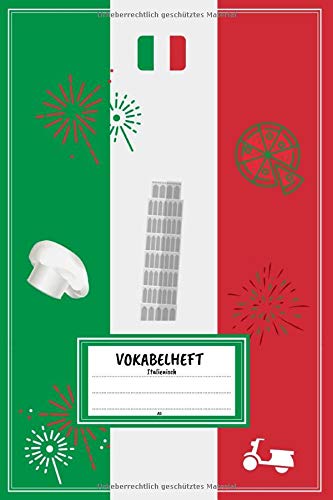 Vokabelheft A5 - Italienisch: Vokabeln lernen mit System - 2 Spalten inkl. Kontrollkästchen | 100 Seiten | Motiv: Italien - Pisa