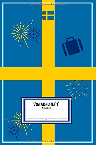 Vokabelheft A5 - Schwedisch: Vokabeln lernen mit System - 2 Spalten inkl. Kontrollkästchen | 100 Seiten | Motiv: Schweden
