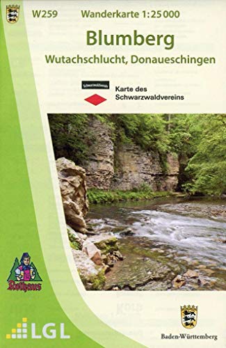 W259 Wanderkarte 1:25 000 Blumberg: Wutachschlucht, Donaueschingen von LVA Baden-Wrttemberg