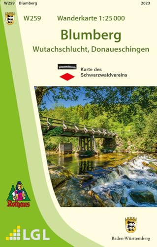 W259 Wanderkarte 1:25 000 Blumberg: Wutachschlucht, Donaueschingen von LVA Baden-Wrttemberg